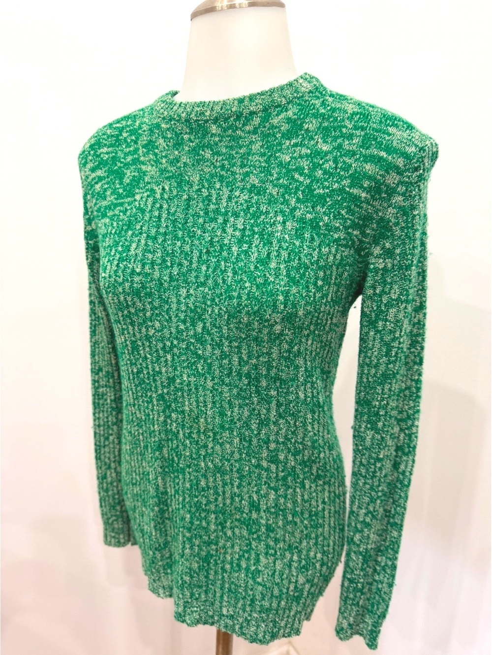 Vintage Small Green Women's Crew Neck Sweater JC Penny Fashions 70s